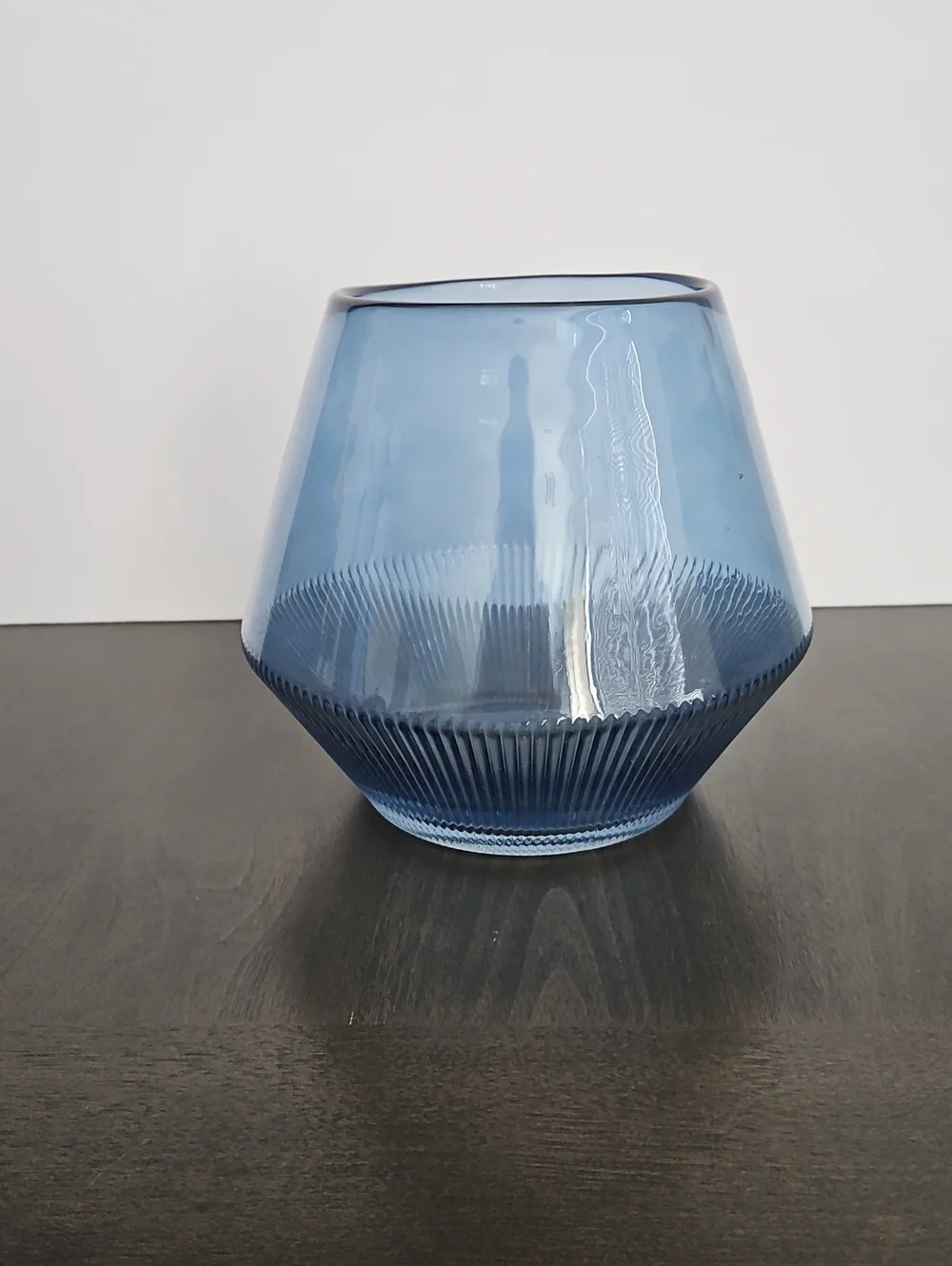 Threshold Blue Ribbed Glass Vase